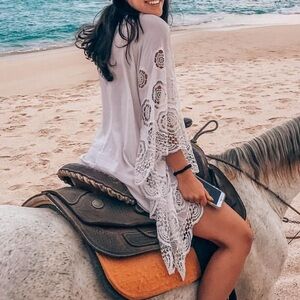Forever 21 Kimono Style Lace Swim Coverup